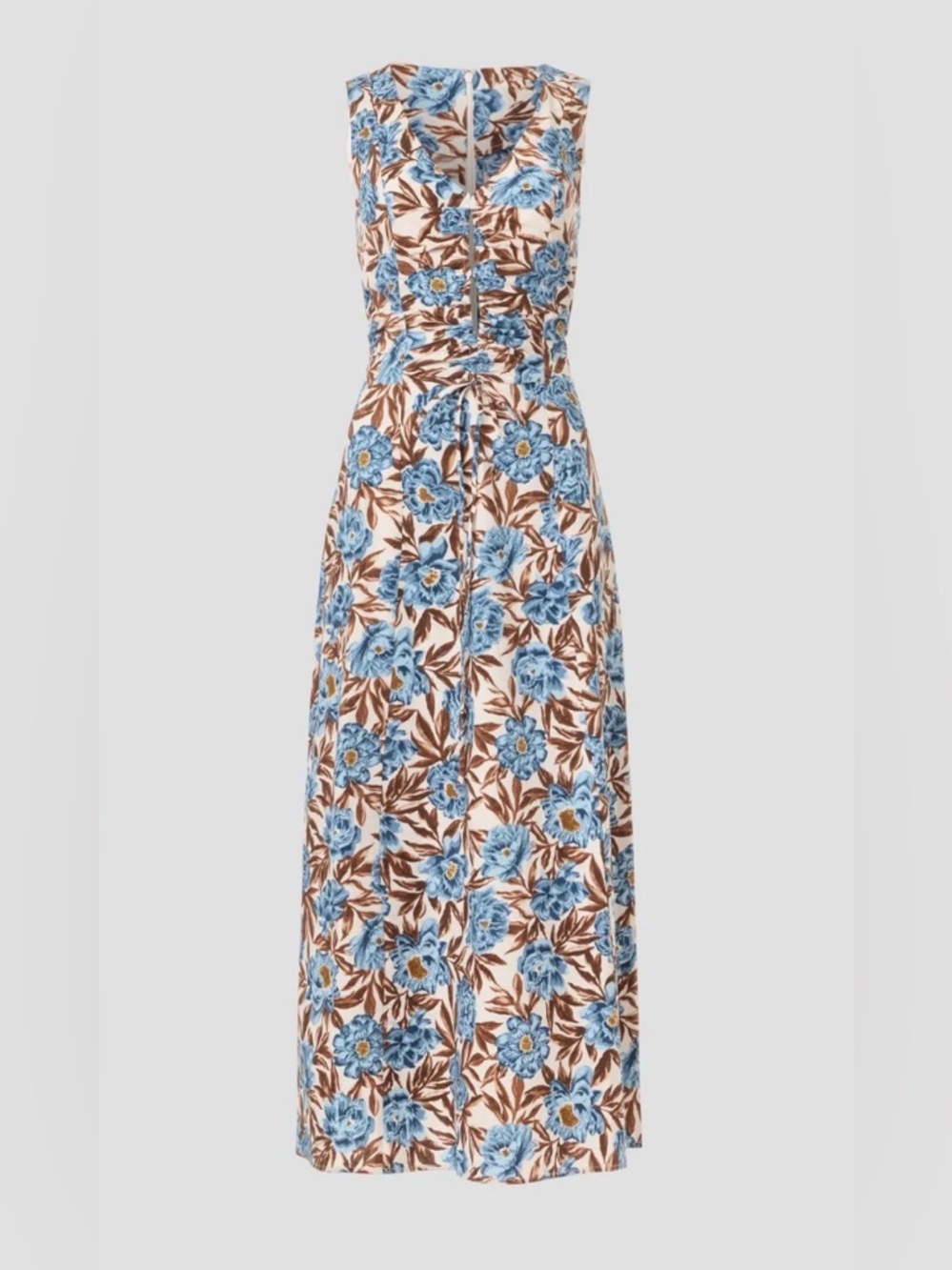 Madewell Tessa Dress Blue and Brown Floral Maxi Dress
